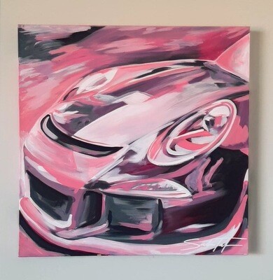 "Pink Porsche" | 24x24" Original