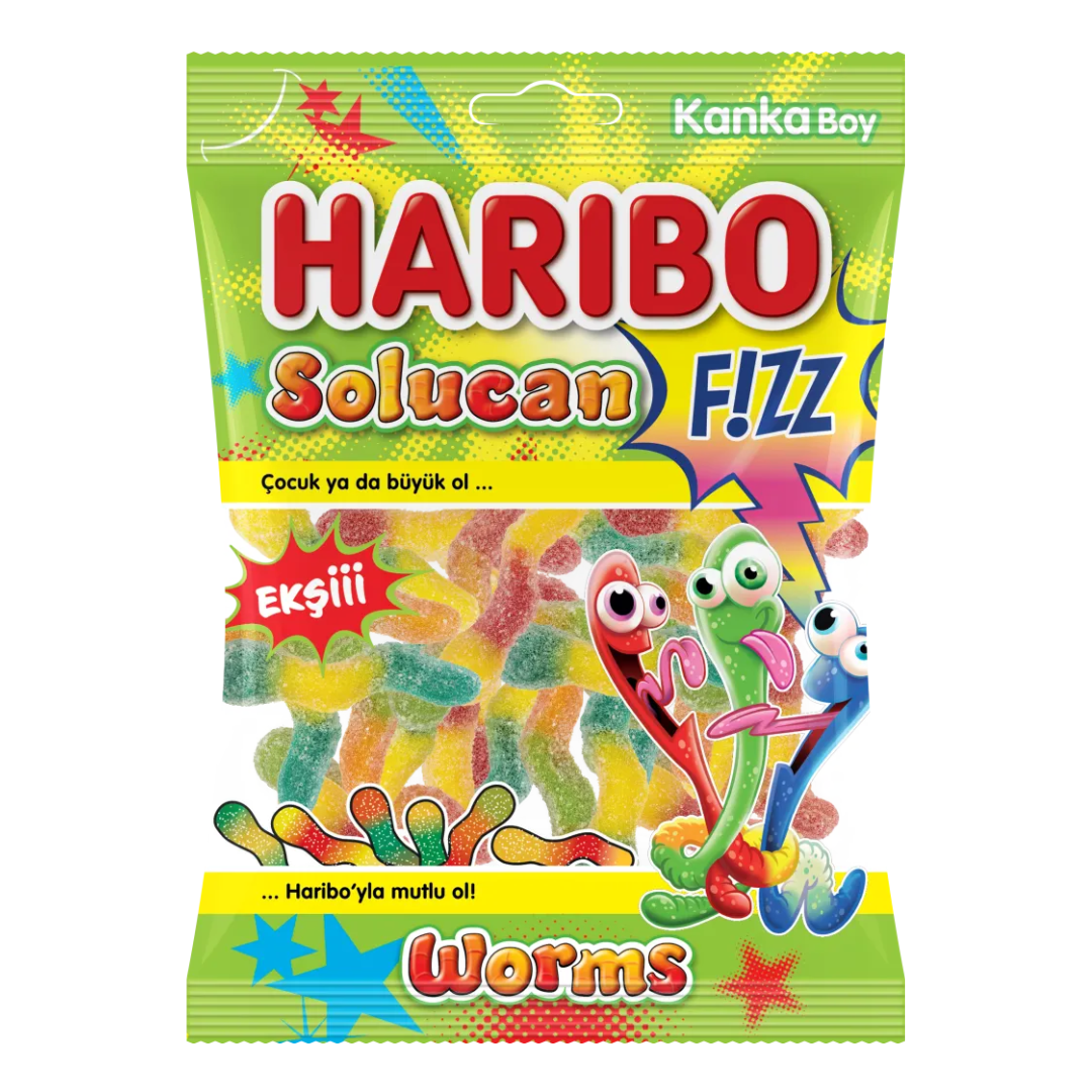 Haribo Fizz Worms Solcan (Halal)