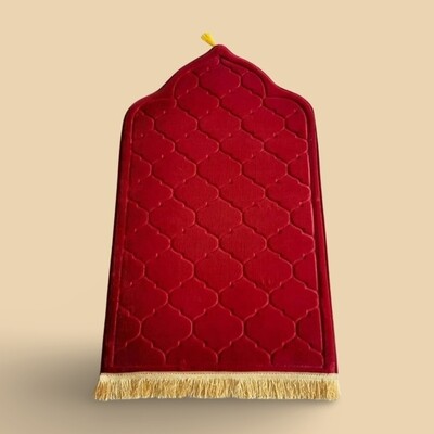 Dome Luxury Prayer Mat Red (Free Bag)