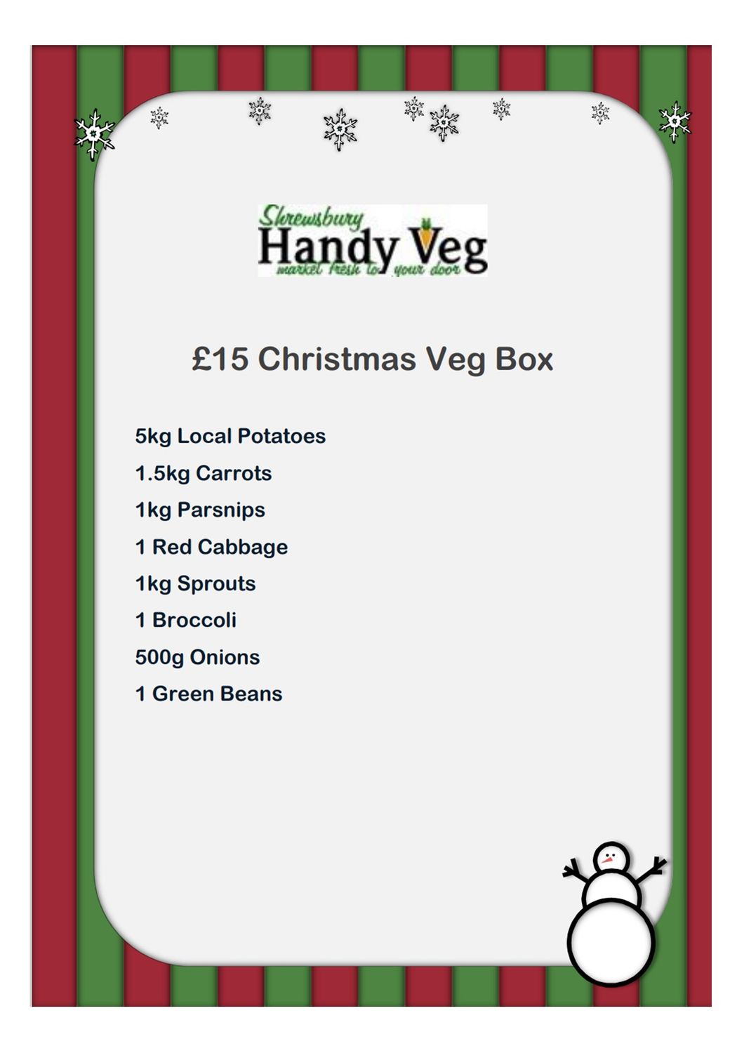 £15 Christmas Vegetable Box