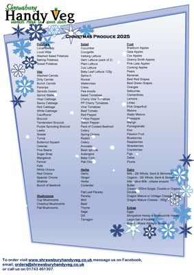 Christmas Produce List