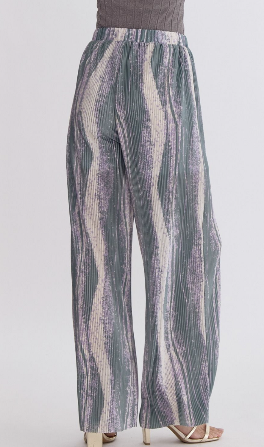 ENTRO Sage/Lilac Pleated Pants