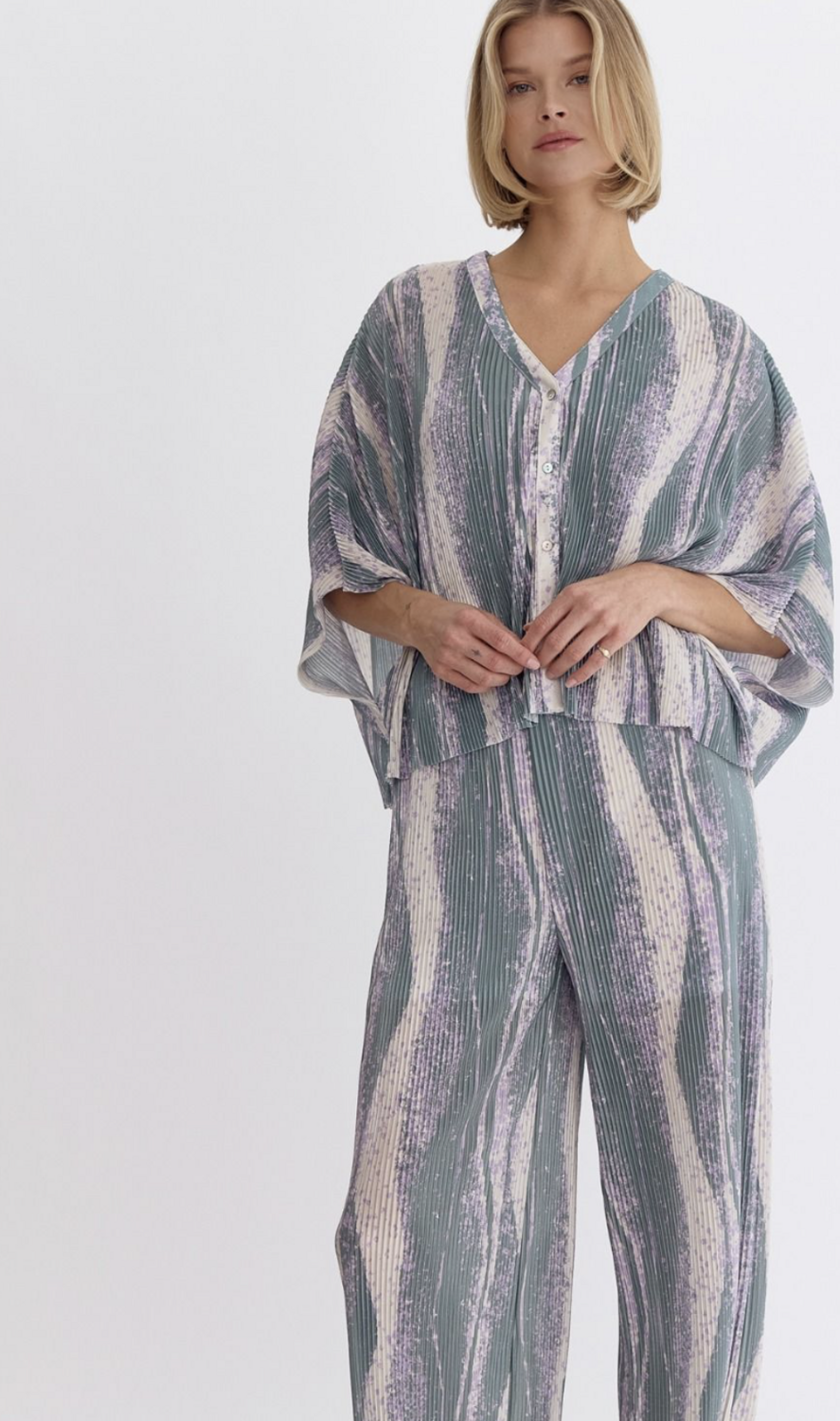 ENTRO Lilac/Sage Blouse