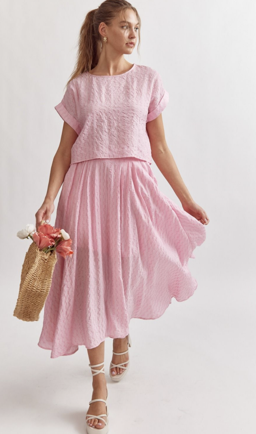 ENTRO Pink Textured Top