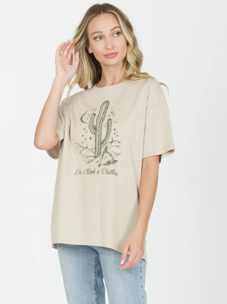 TB Taupe Climb a Cactus Tee