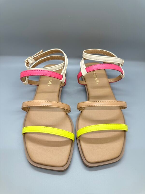 SODA Neon Strappy Sandal