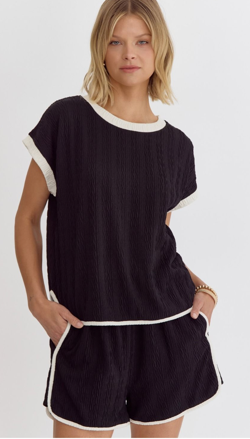 ENTRO Black Ringer Top