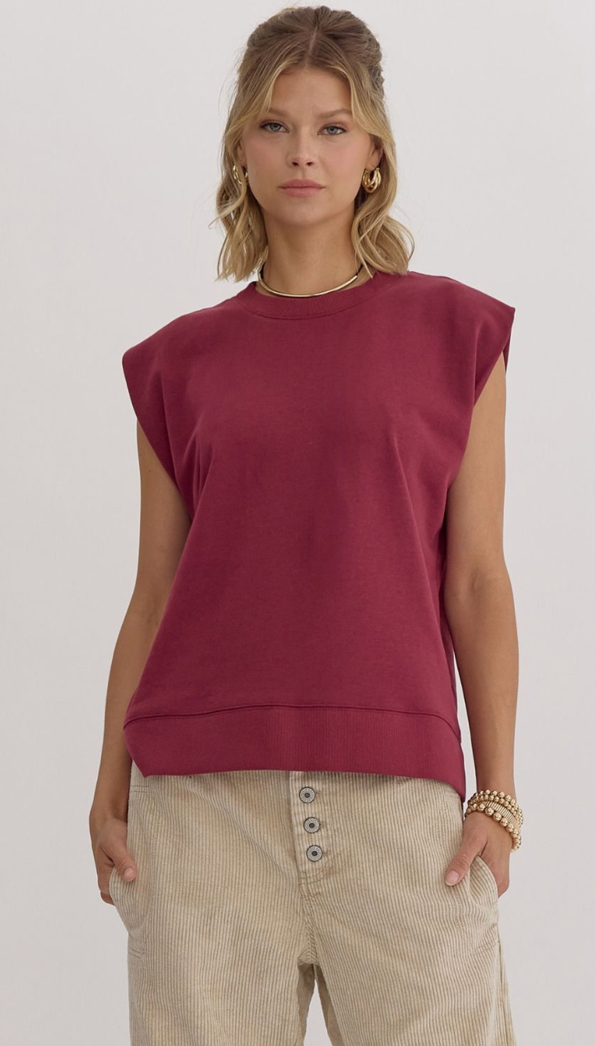 ENTRO Maroon Terry Tank
