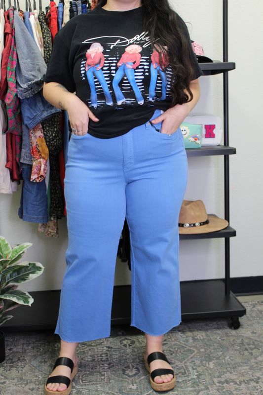 JB HW Blue Wide Leg Crop Jeans