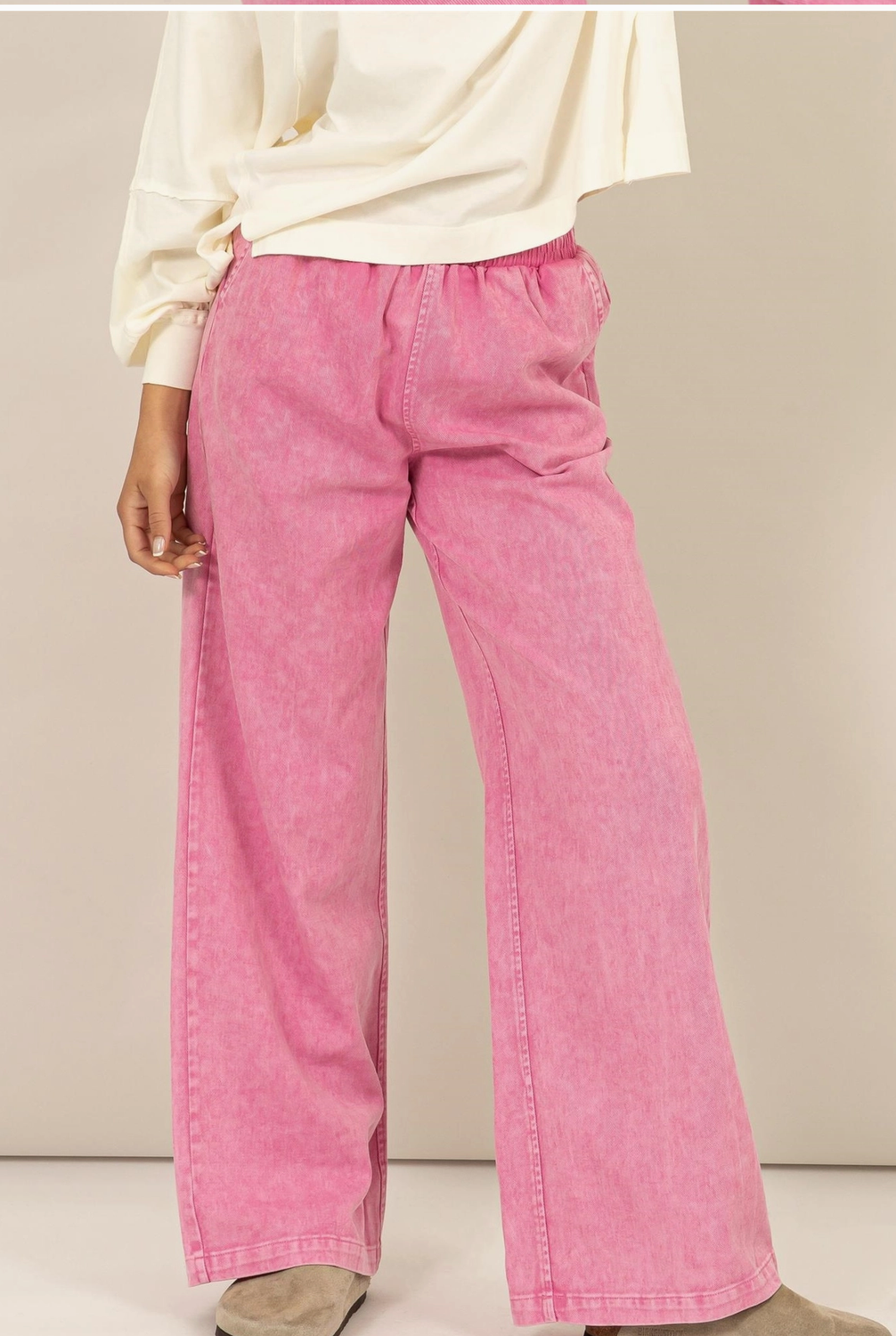 HF Wide Leg Elastic Jeans