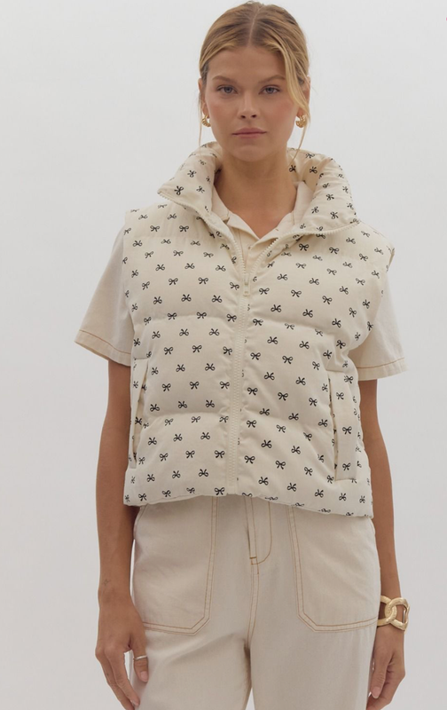 ENTRO Cream Bow Vest