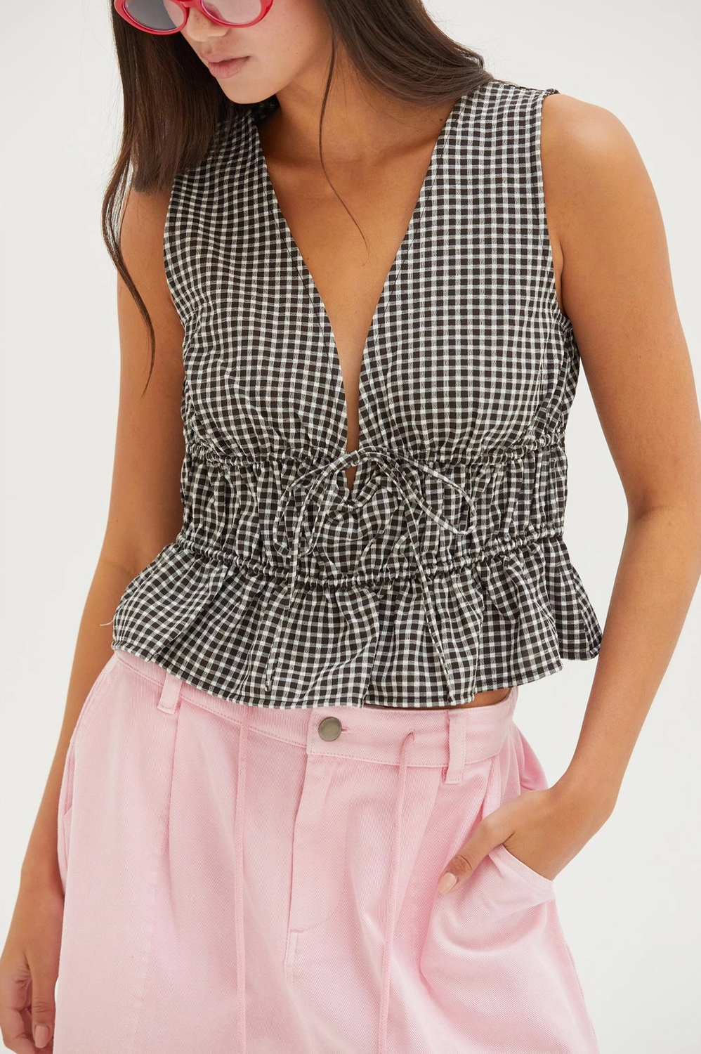 HF Black Gingham Tank