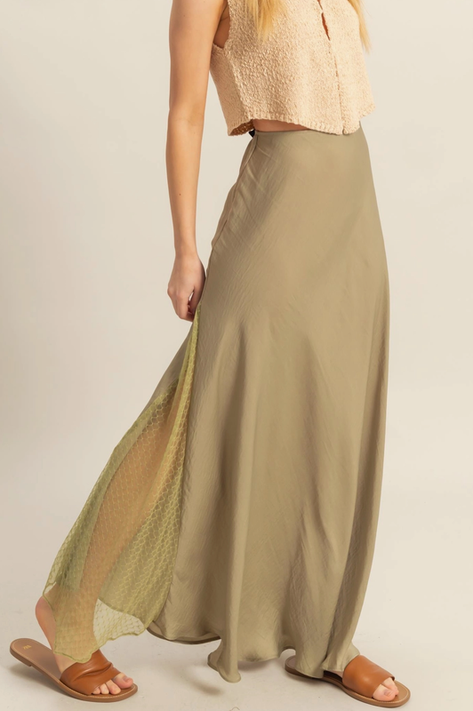 HF Olive Lace Maxi Skirt