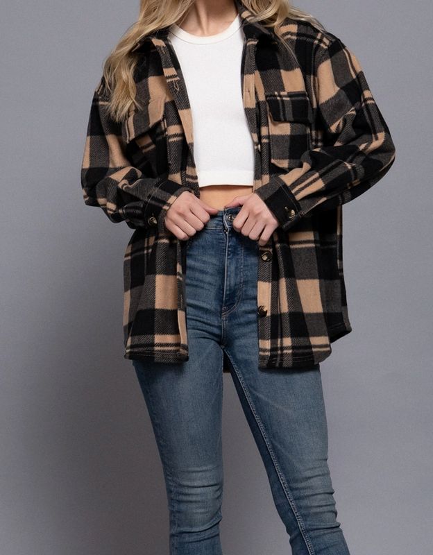 AB Black/Brown Plaid Shacket AB Black/Brown Plaid Shacket