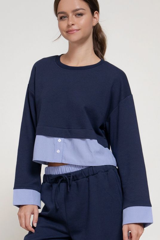 AB Navy Sweatshirt w/ Contrast AB Navy Sweatshirt w/ Contrast