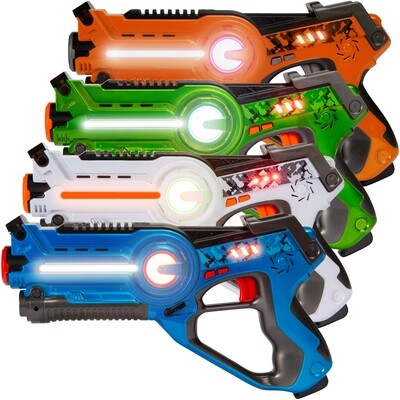 Set of 4 Infrared Laser Tag Blaster Set for Kids &amp; Adults w/ Multiplayer Mode