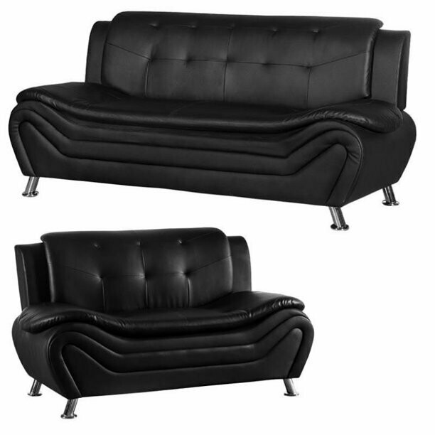 2 Piece Living Room Set with Sofa and Loveseat