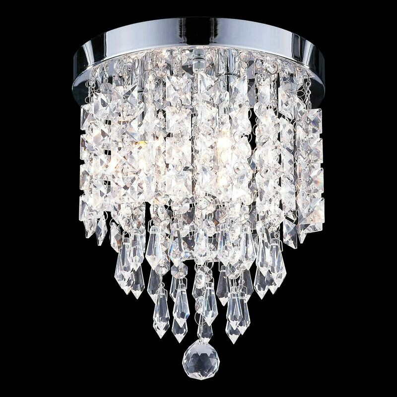 UL Listed 3-Light Crystal Chandelier Ceiling Fixture Pendant