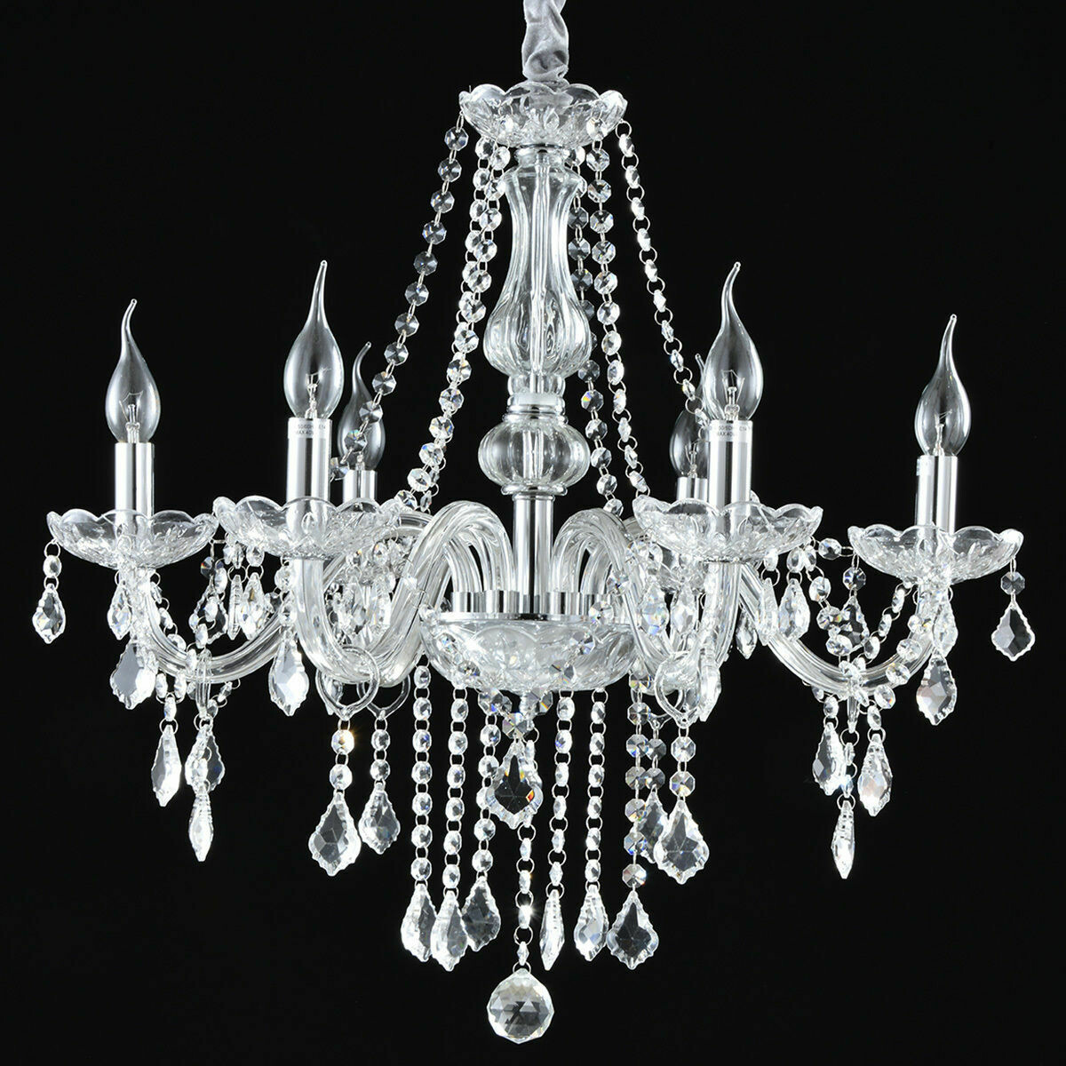 Elegant Crystal Chandelier Modern 6 Ceiling Light Lamp Pendant Fixture Lighting