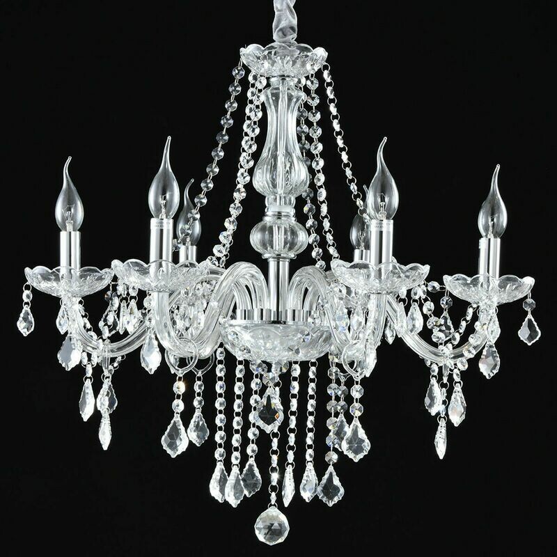 Elegant Crystal Chandelier Modern 6 Ceiling Light Lamp Pendant Fixture Lighting