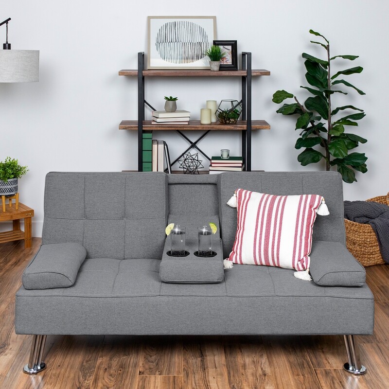 Modern Futon Sofa Bed, Multiple Colors
