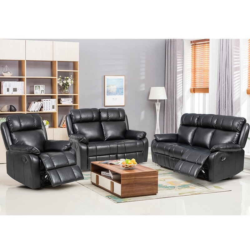 Loveseat Chaise Reclining Couch Recliner Sofa Chair Leather Accent Chair Set
