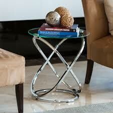 Galaxy Chrome and Tempered Glass Round End Table