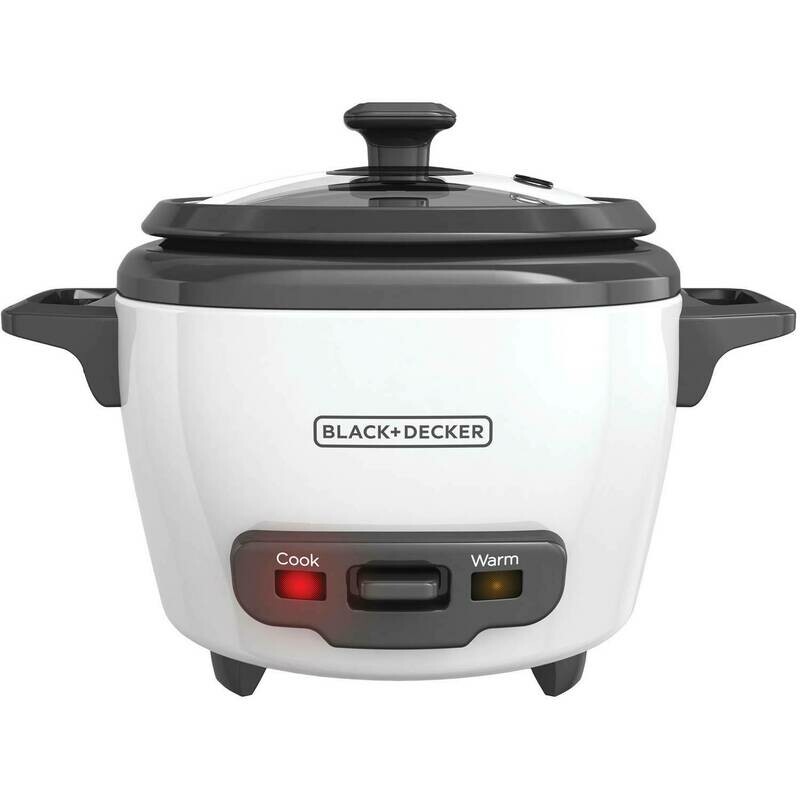 BLACK+DECKER 3-Cup Electric Rice Cooker with Keep-Warm Function