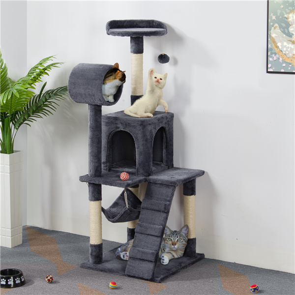 51-inch Kitty Tower Cat Tree with Hammock Scratching Post