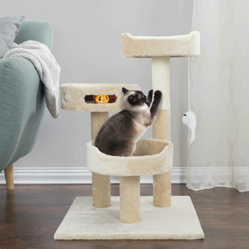 27.5-in Cat Tree &amp; Condo Scratching Post Tower