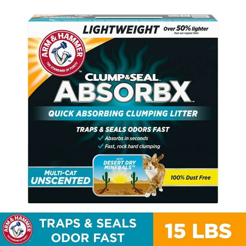 Arm &amp; Hammer Clump &amp; Seal AbsorbX Clumping Litter, MultiCat Unscented