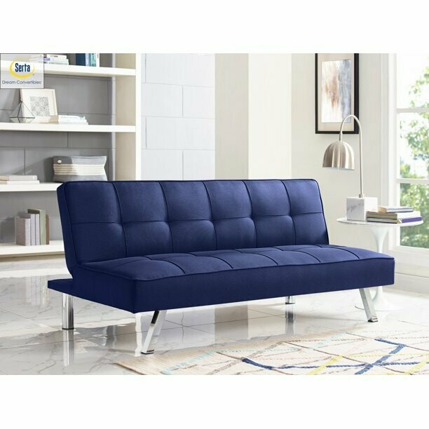 3-Seat Multi-function Upholstery Fabric Futon, Multiple Colors