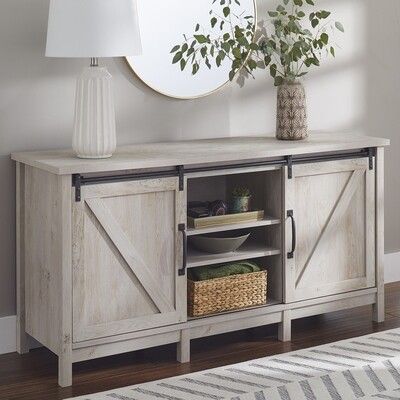Modern Farmhouse TV Stand for TVs up to 70", Rustic, Multiple Finishes