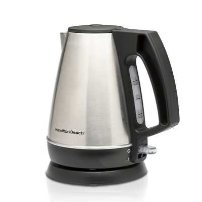 1 Liter Electric Kettle, Tea and Hot Water Heater, Stainless Steel, Cordless Serving Model