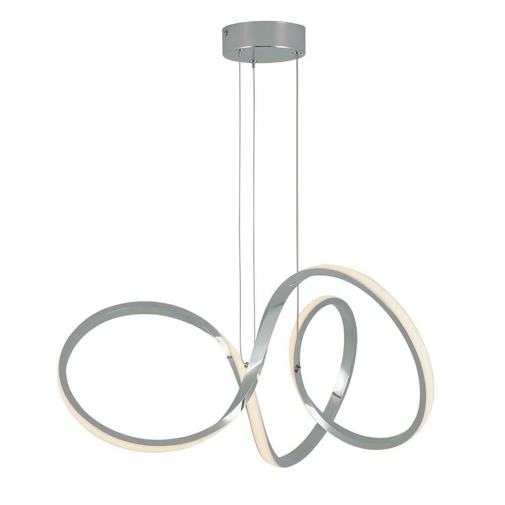 Swirl 30-Watt Integrated LED Chrome Pendant