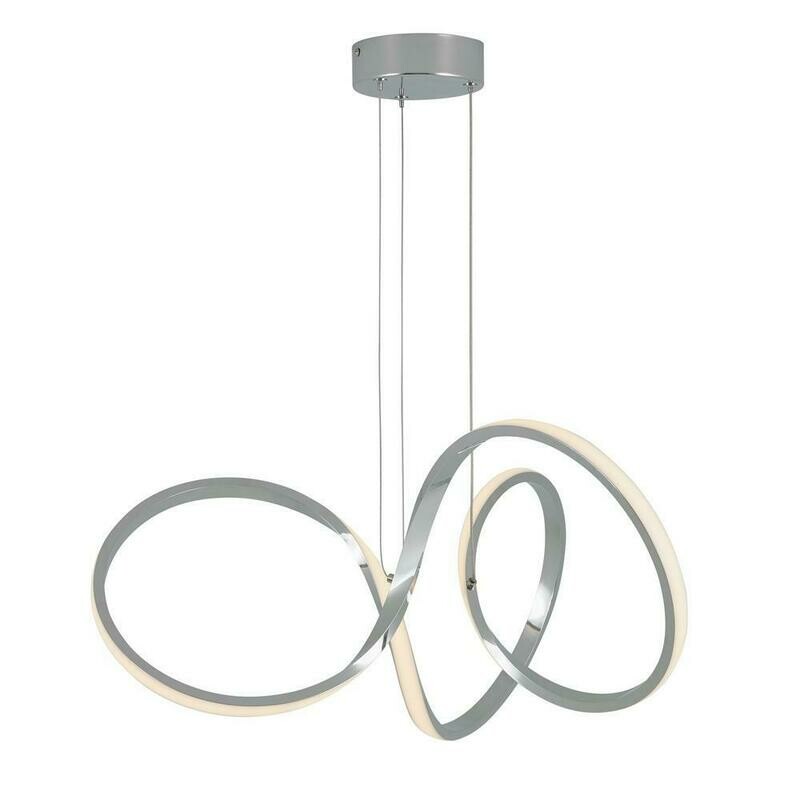 Swirl 30-Watt Integrated LED Chrome Pendant