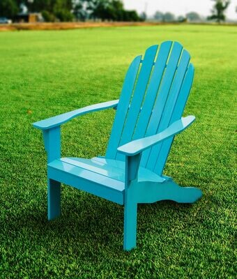 Wooden Outdoor Adirondack Chair, Solid Hardwood, Multiple Colors
