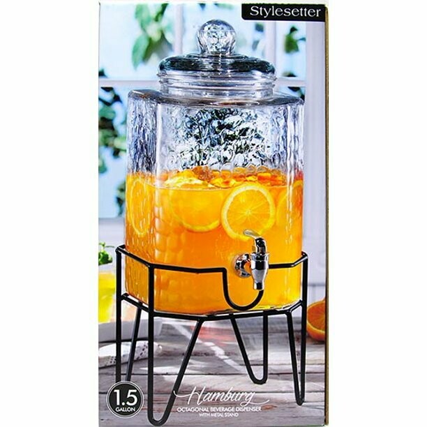 Hamburg 1.5 Gallon Beverage Dispenser &amp; Stand