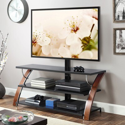 3-in-1 Flat Panel TV Stand for TVs up to 65&quot;, Multiple Finishes