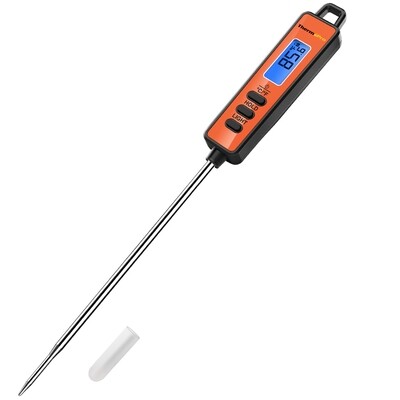 TP01A Instant Read Thermometer with Long Probe Digital Meat Thermometer for Grilling BBQ Smoker Food Cooking Thermometer for Deep Fry Oil Candy Thermometer