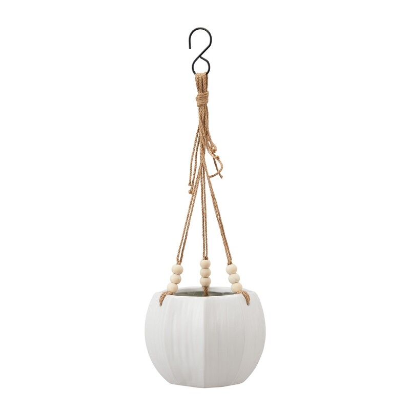 Pottery 8&quot; Mylia Ceramic Hanging Planter, White