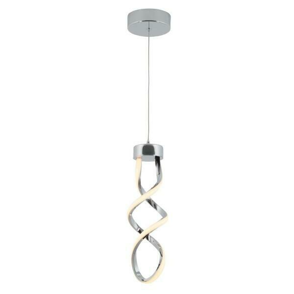Swirl 13-Watt Integrated LED Chrome Mini Pendant