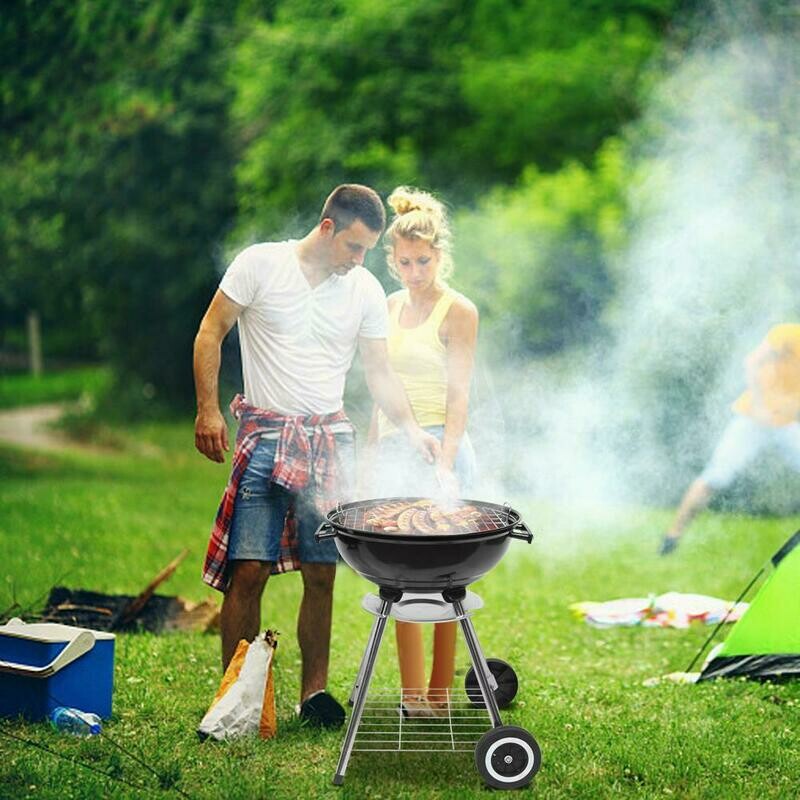 Ktaxon Portable Steel Charcoal Grill BBQ Grill Spherical Design Black