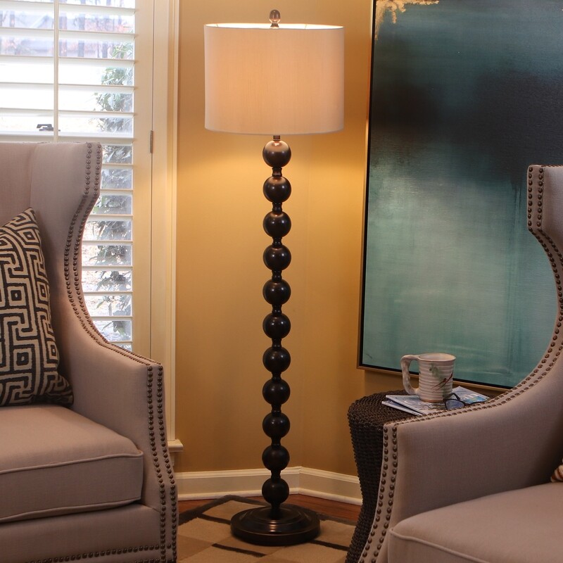 59&quot; Stacked Ball Floor Lamp, Multiple Colors