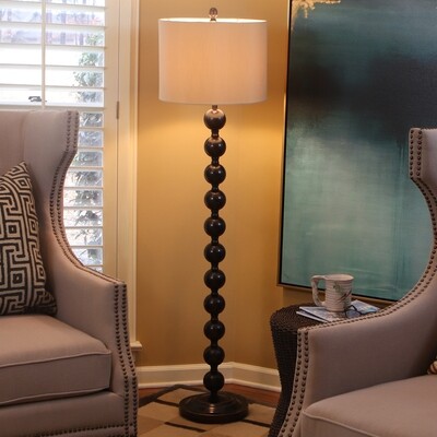 59" Stacked Ball Floor Lamp, Multiple Colors