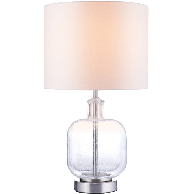 Silver Bubble Glass Table Lamp, 18&quot;H