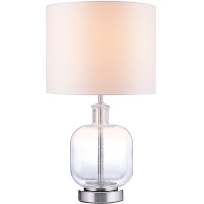 Silver Bubble Glass Table Lamp, 18"H