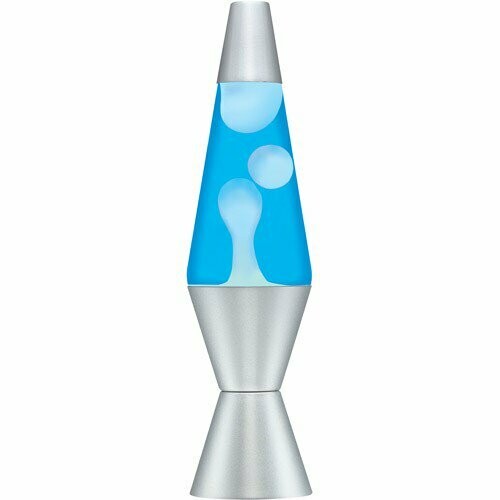Lava the Original 14.5&quot; Silver Wax with Blue Liquid Lava Lamp