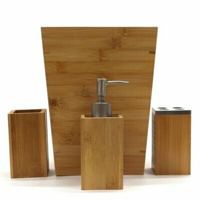 Bamboo 4 PC Bathroom Accessory Set