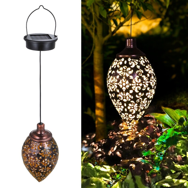 DC1.2V 0.065W Hanging Solar Lights Tomshine Solar Lantern LED Garden Lights Metal Lamp Waterproof for Outdoor Hanging Decor